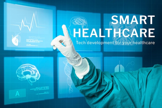 Free Vector smart healthcare technology template