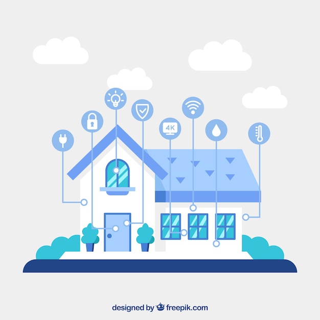 Free Vector smart home background with device