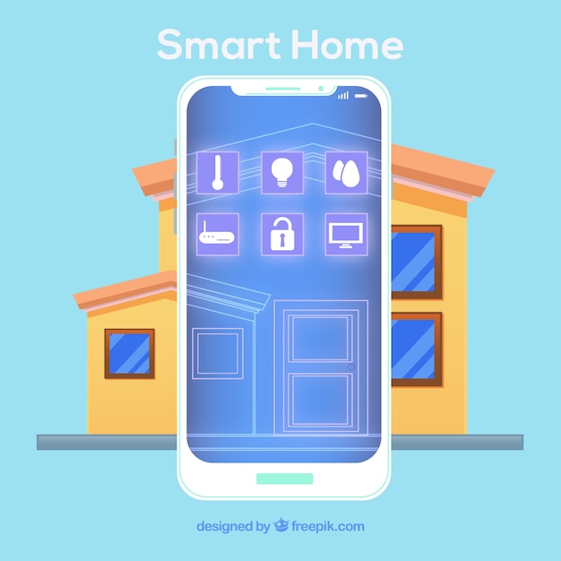 Smart home background with device