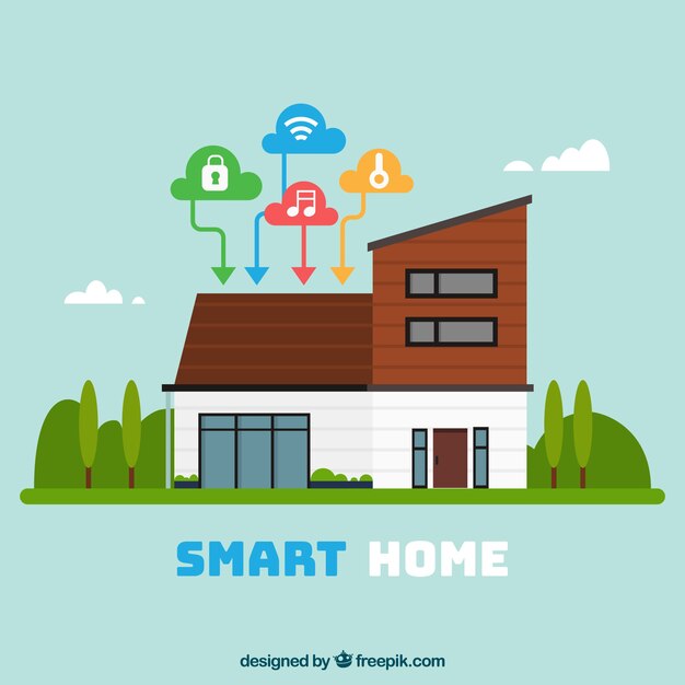 Smart home background with device