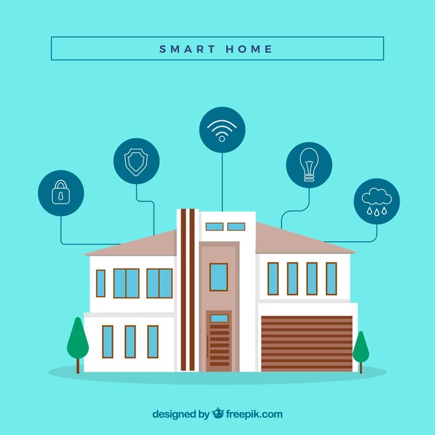 Smart home background with device