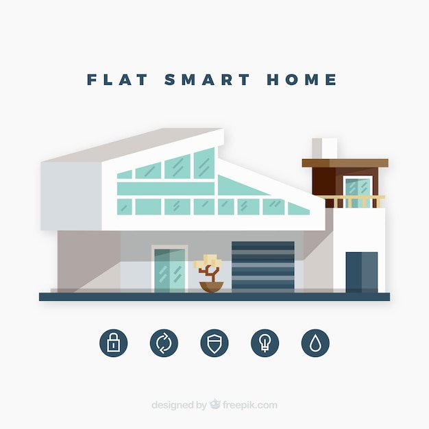 Smart home background with device