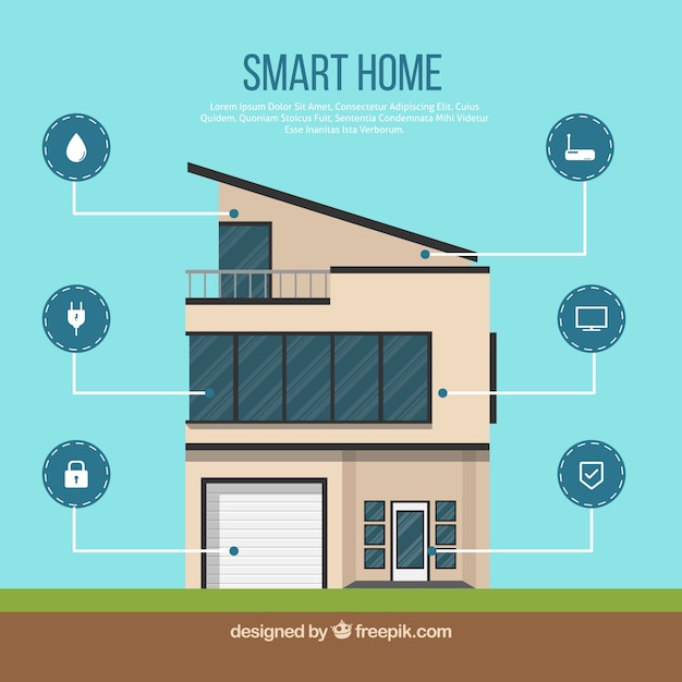 Free Vector smart home background with device