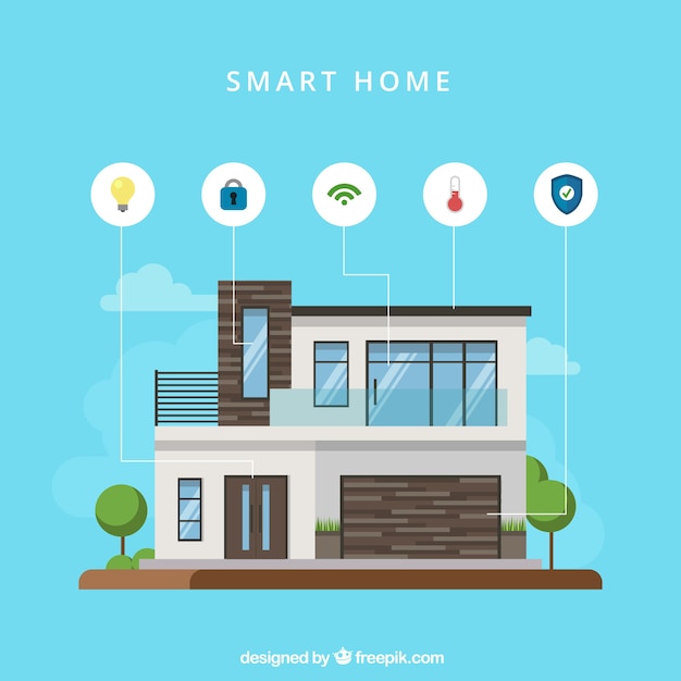 Smart home background with device