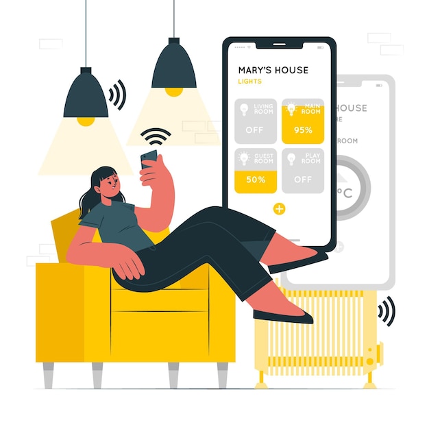 Free Vector smart home concept illustration