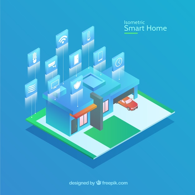 Smart home in isometric style