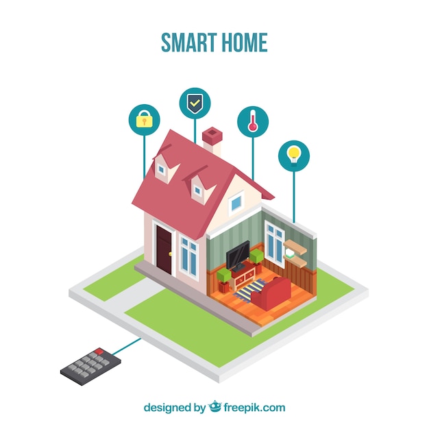 Smart home in isometric style