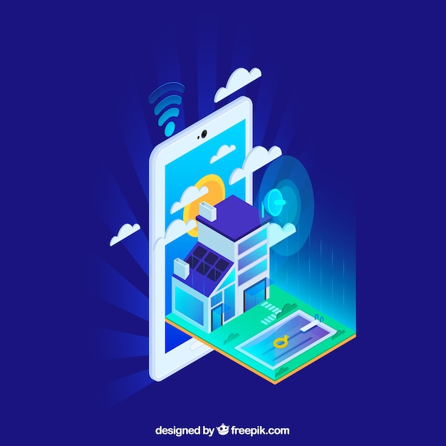 Smart home in isometric style