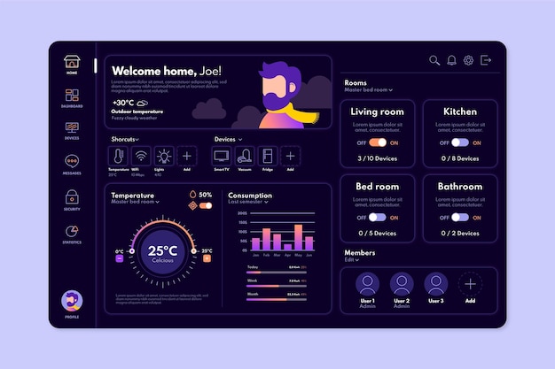 Smart home management illustration