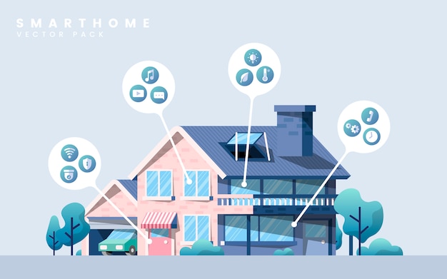 Smart home vector pack with icons