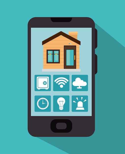 Free Vector smart house and its applications isolated icon 