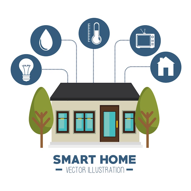 Free Vector smart house and its applications isolated icon 