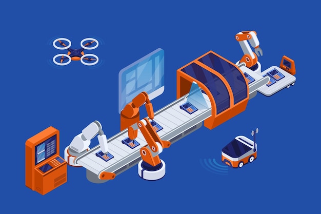 Smart Industry Technology Isometric Concept