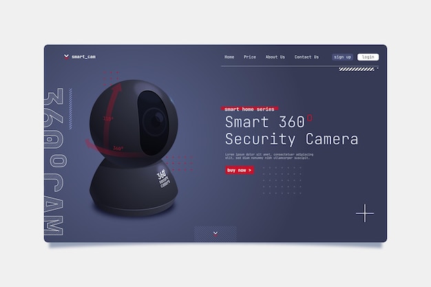 Smart security camera landing page template