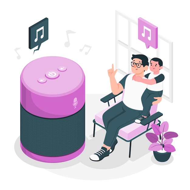 Free Vector smart speaker concept illustration