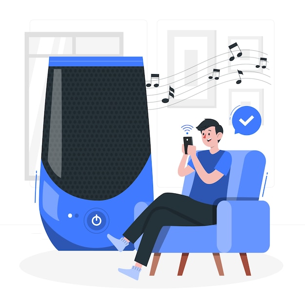 Free Vector smart speaker concept illustration