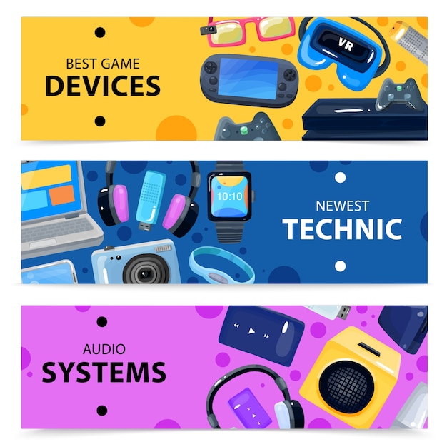 Free Vector smart technics banners set