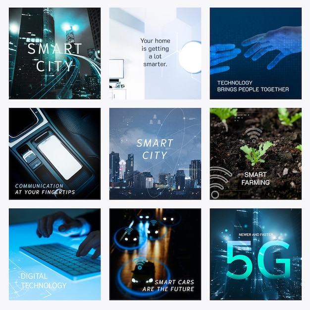 Free Vector smart technology vector template set