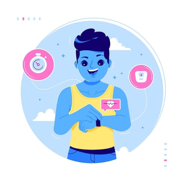 smart watch and fitness tracker illustration