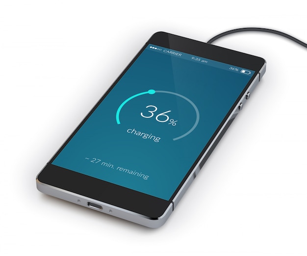 Free Vector smartphone charging realistic