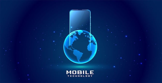 Smartphone digital mobile and world earth concept design