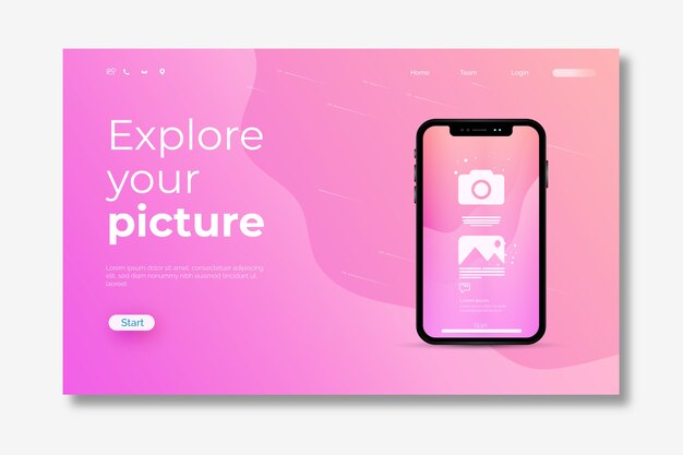 Smartphone landing page template