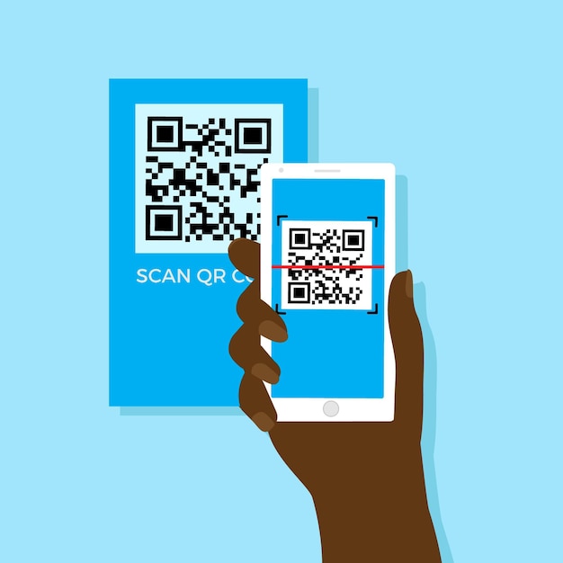 Smartphone scanning qr code