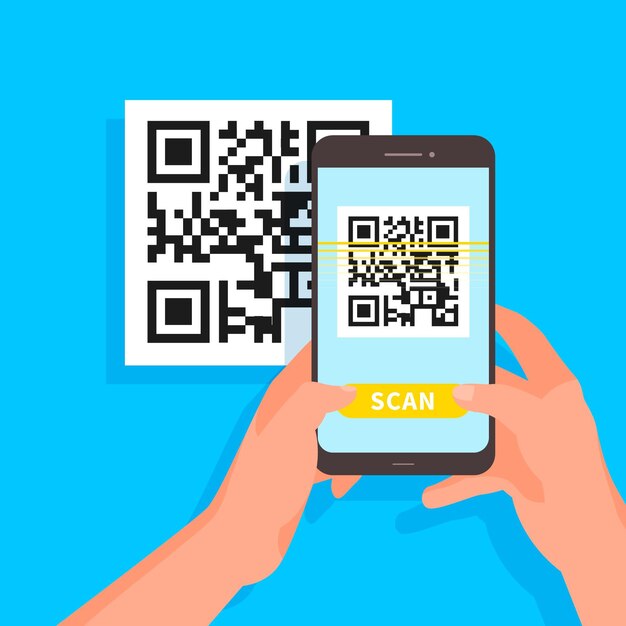 Smartphone scanning qr code