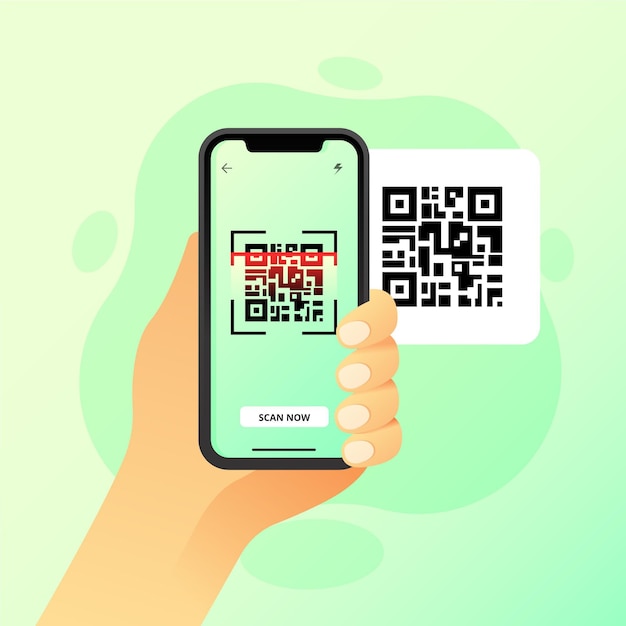 Free Vector smartphone scanning qr code