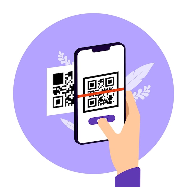 Free Vector smartphone scanning qr code