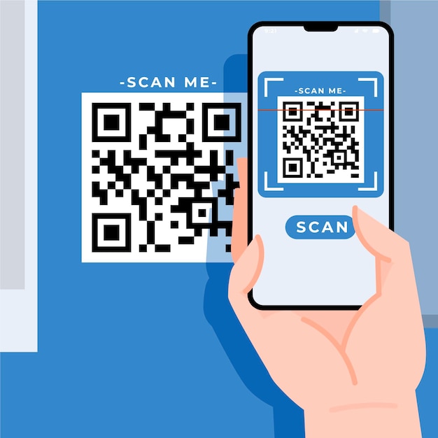 Smartphone scanning qr code