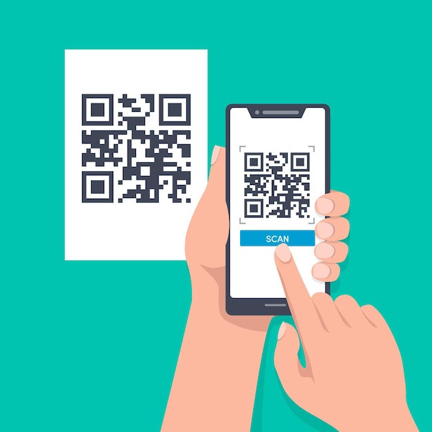 Smartphone scanning qr code