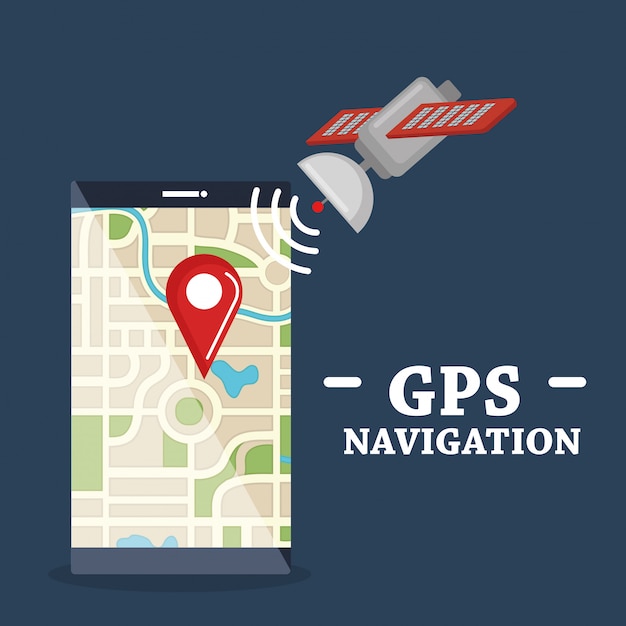 smartphone with gps navigation app