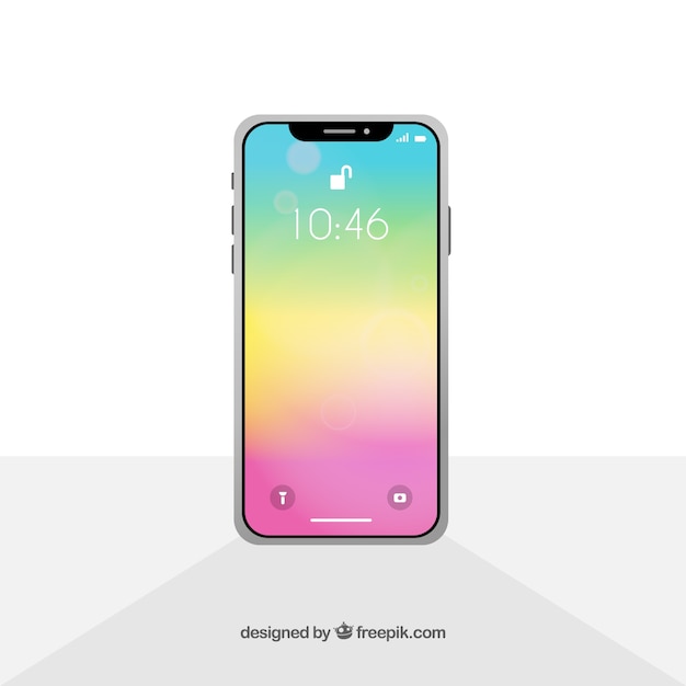 Smartphone with gradient wallpaper