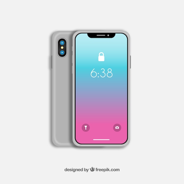 smartphone with gradient wallpaper