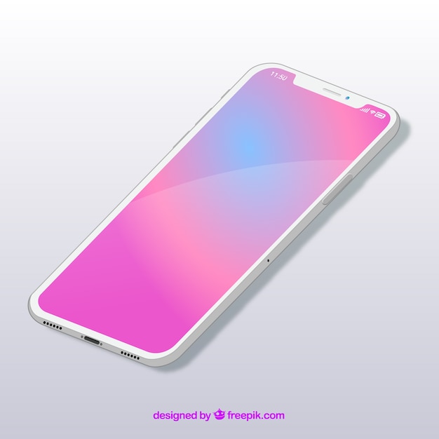 Smartphone with gradient wallpaper