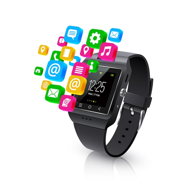 Free Vector smartwatch applications tasks concept llustration