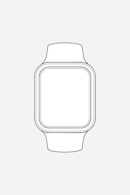 Smartwatch outline, health tracker device vector illustration