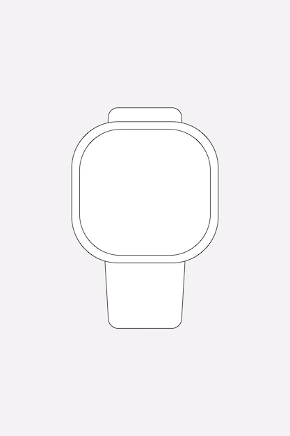 Smartwatch outline, health tracker device vector illustration