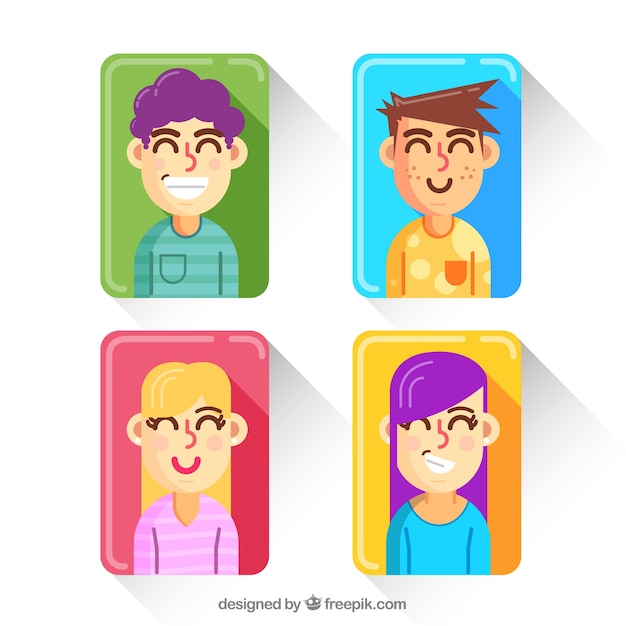 Smiley avatars with colorful style