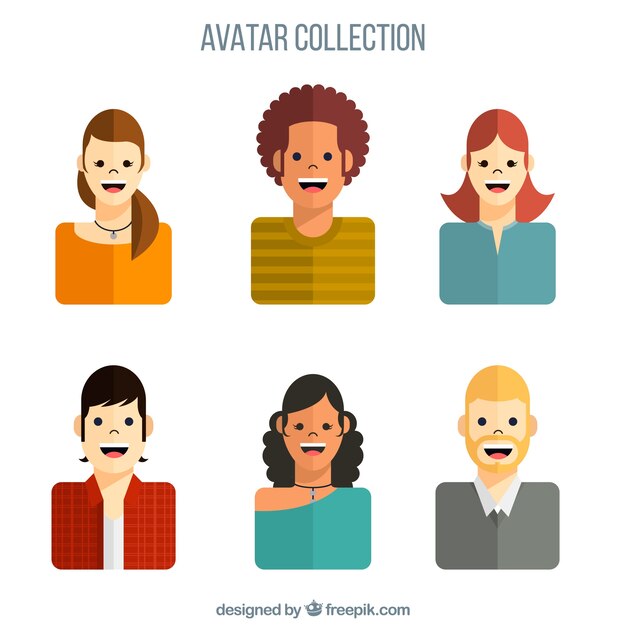 Smiley avatars with flat design