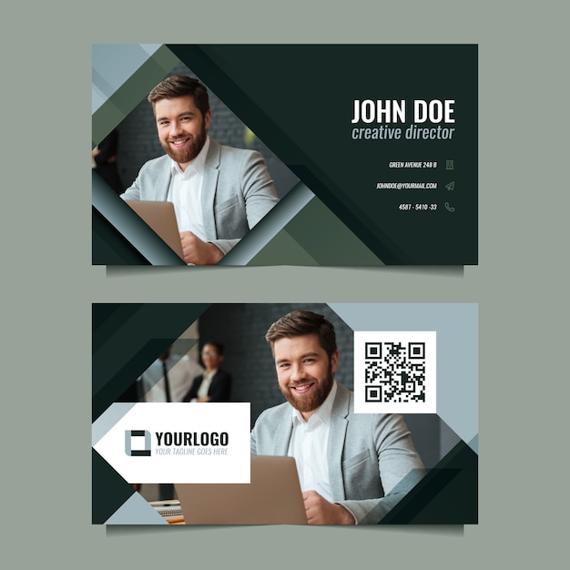 Smiley businessman visiting card template