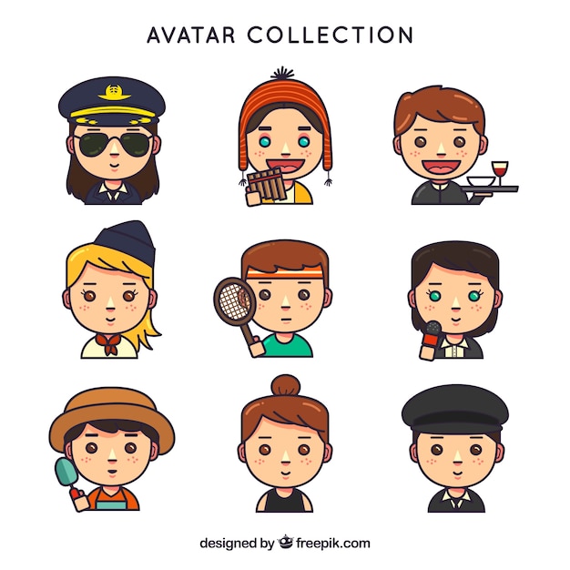 Free Vector smiley workers avatars collection