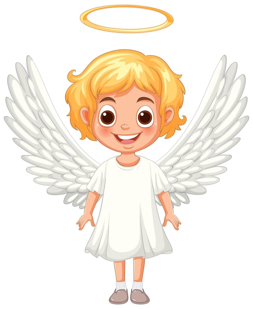 Free Vector smiling angelic child with halo