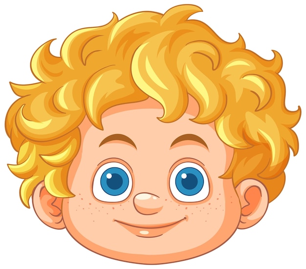 Smiling Blond Boy Illustration