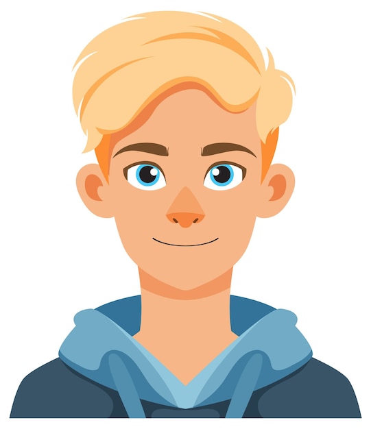 Free Vector smiling blonde boy in hoodie