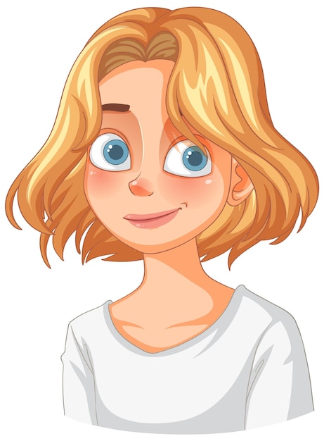 Smiling Blonde Cartoon Character