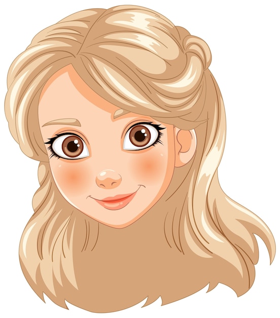 Smiling Blonde Girl Vector Portrait