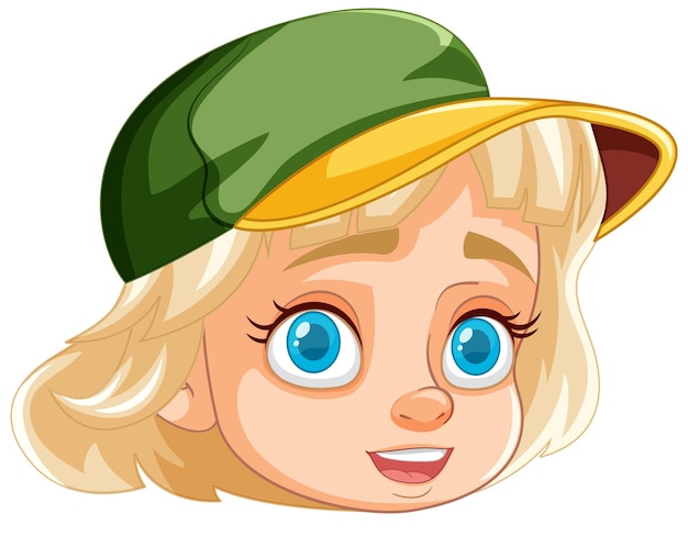 Free Vector smiling blonde girl with cute cap