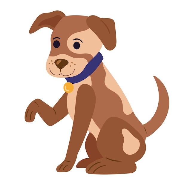 Free vector smiling cartoon puppy sitting